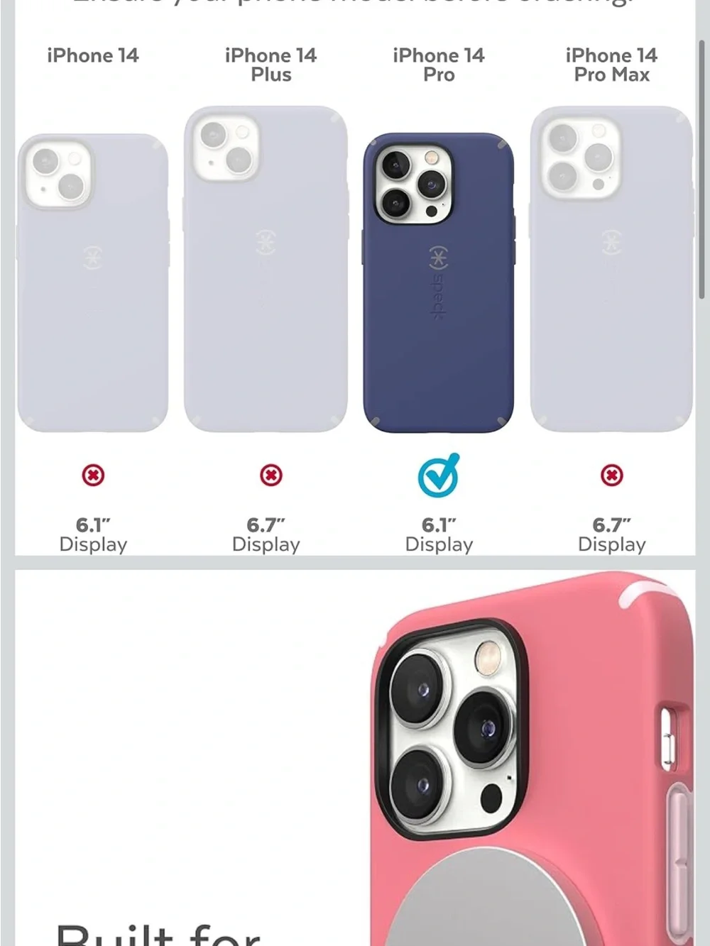 iPhone 14 Pro OtterBox OtterGrip Symmetry Case - Mint Floral